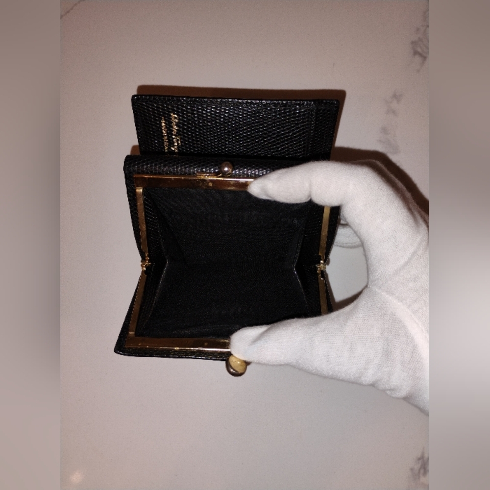 EUC Salvatore Ferragamo Wallet - Black Compact Textured Leather - Picture 11 of 16